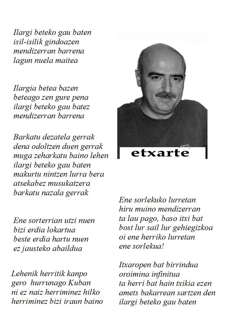 Etxean nahi zaitugulako, zorionak Etxarte!