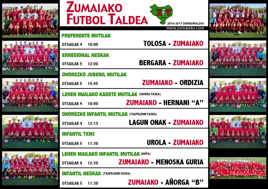 ​Astebukaerako Zumaiko Futbol Taldearen partiduak  