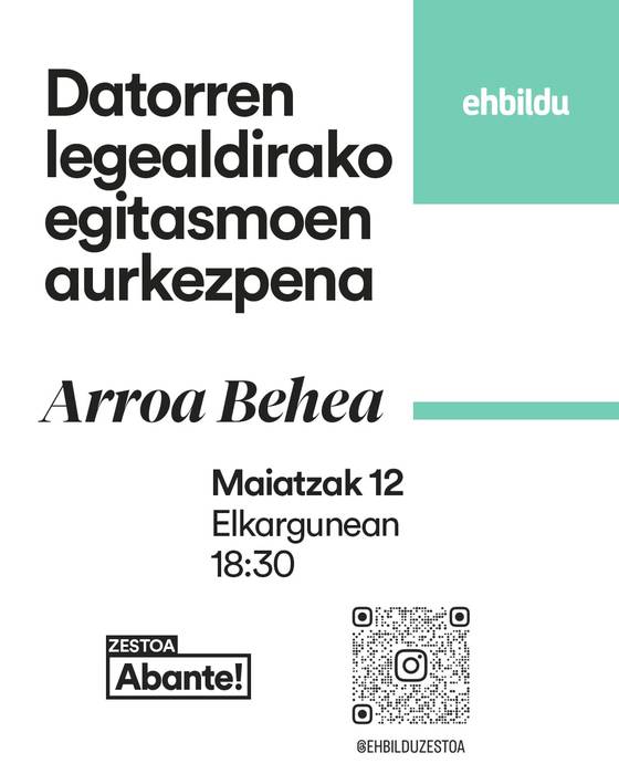 Zestoako EH Bilduren aurkezpena Arroabean