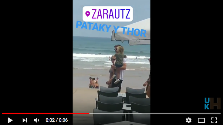 Elsa Pataky eta Chris Hemsworth aktoreak, Zarautzen