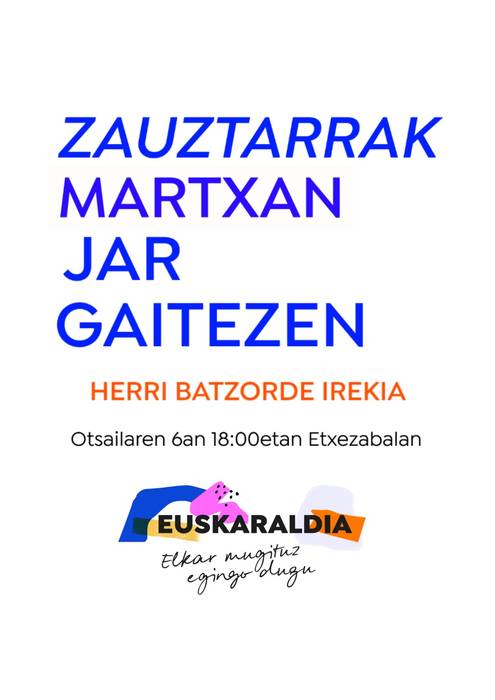 Euskaraldia martxan jartzeko herri batzorde irekia