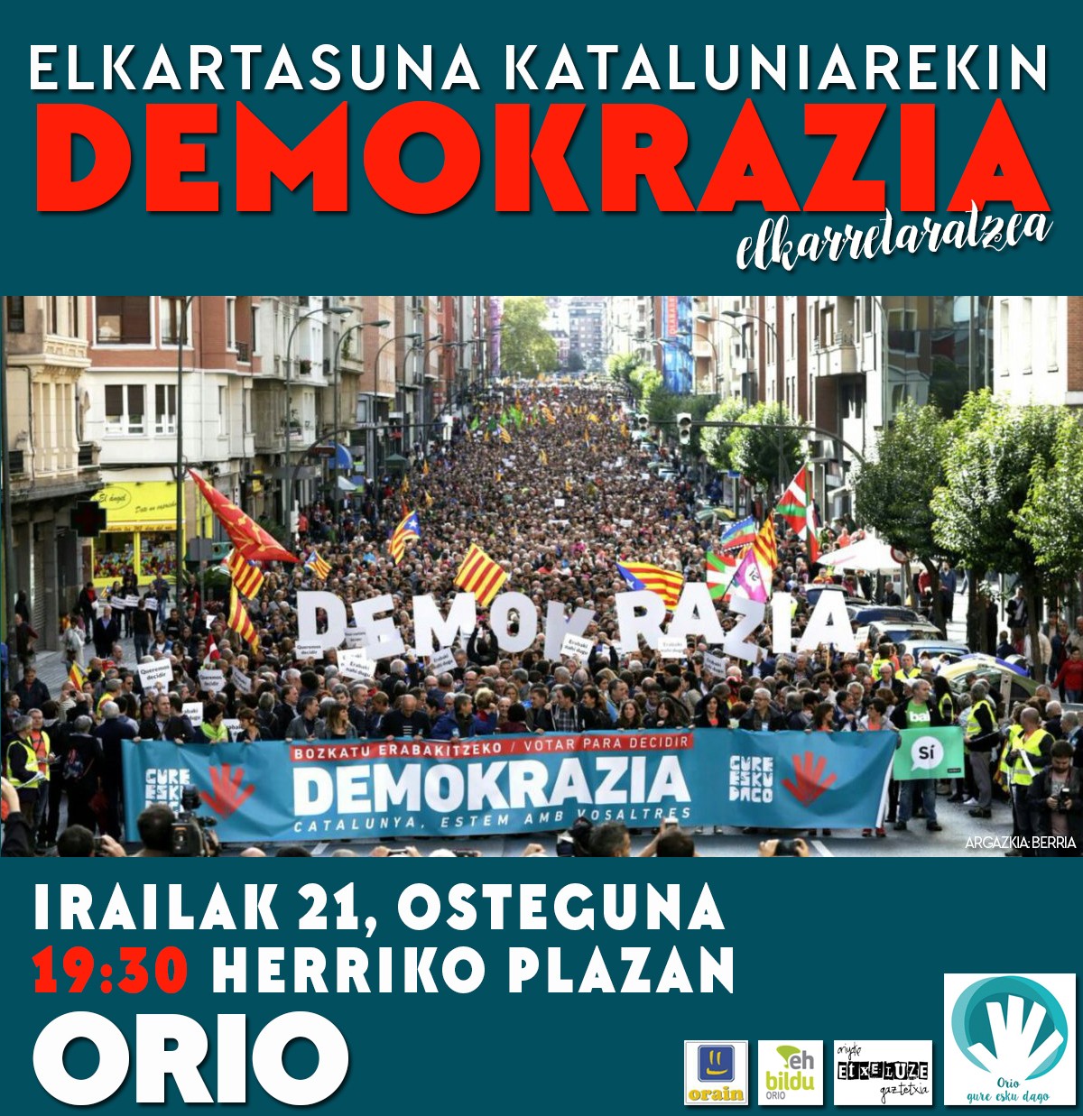 Elkarretaratzea Kataluniarekiko elkartasunez