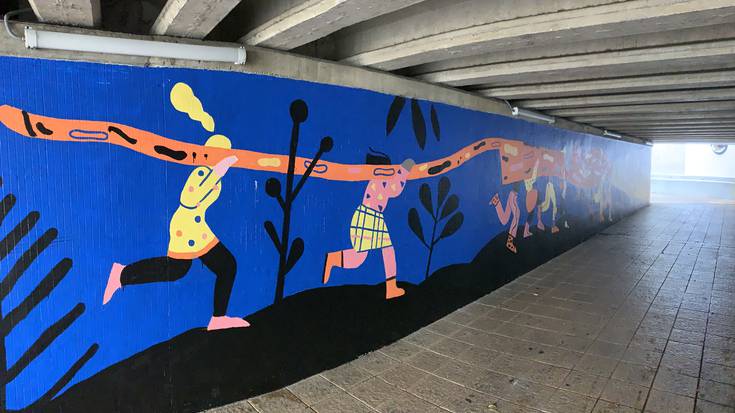 Amaitu dute Sanjuandegiko pasabideko mural berria