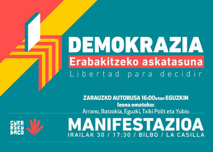 GEDek deitutako larunbateko manifestaziora joateko autobusa