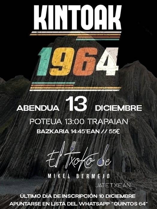 1964ko kintoak abenduaren 13an elkartuko dira