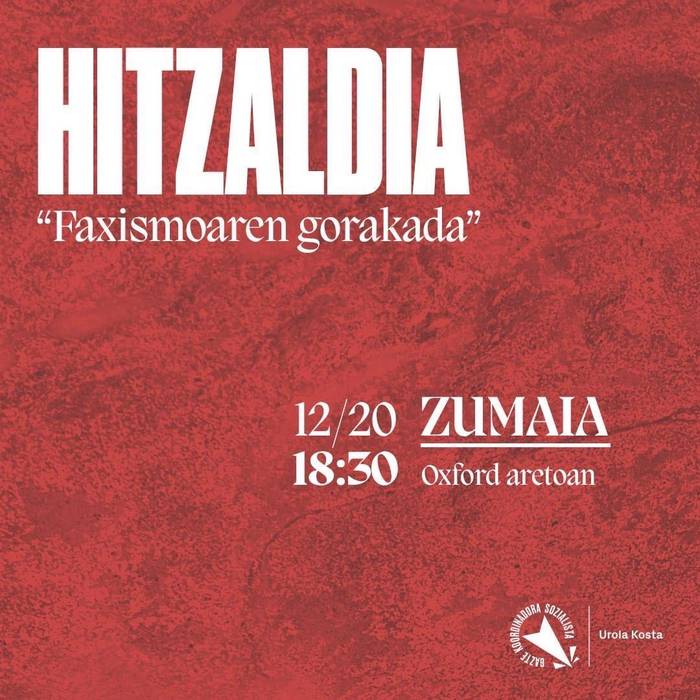 Hitzaldia: 'Faxismoaren gorakada'