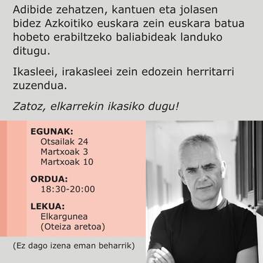 Ikastaroa: 'Euskaraz ganoraz'