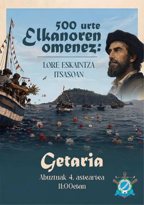 Lore eskaintza Joan Sebastian Elkanoren omenez