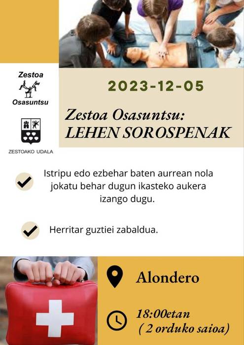 Zestoa Osasuntsu: Lehen sorospenen saioa