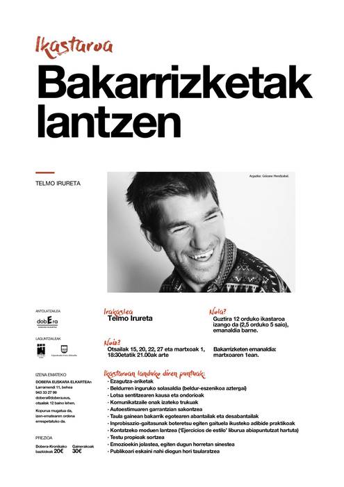 Telmo Iruretak bakarrizketak lantzeko ikastaroa emango du Hernanin