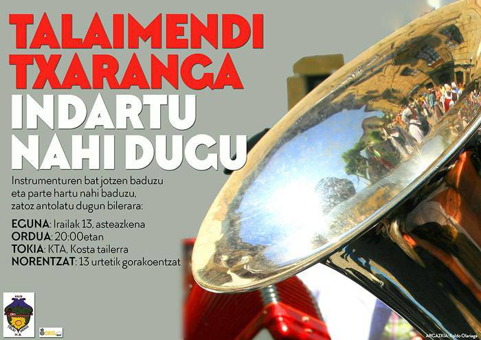 Herriko txaranga indartzeko bilera deitu dute, Orion