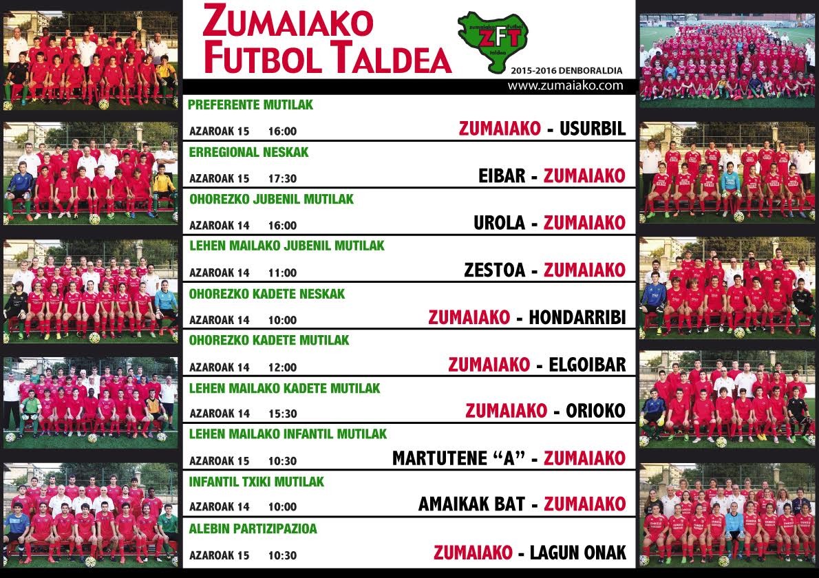 Zumaiako Futbol Taldeko agenda