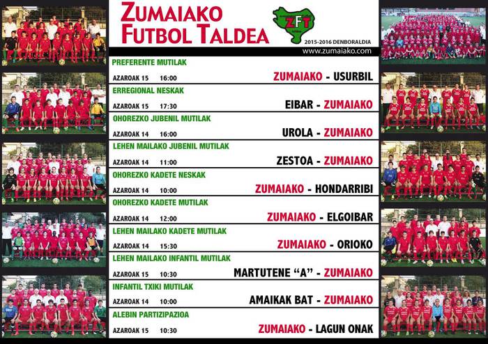Zumaiako Futbol Taldeko agenda