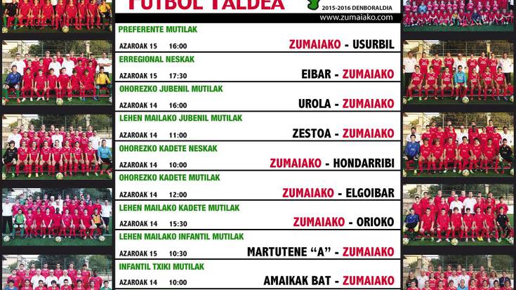Zumaiako Futbol Taldeko agenda