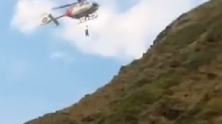 Ertzaintzaren helikopteroaren erreskatea, Orroaga gaineko mendi magalean