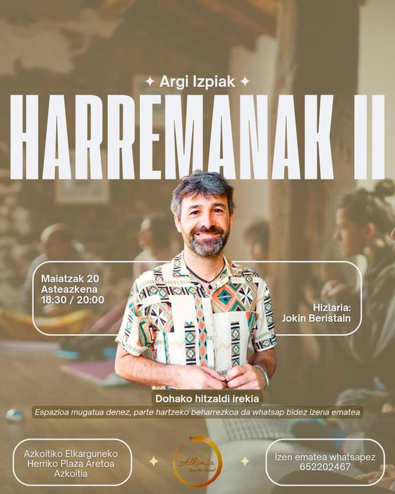 Hitzaldia: Jokin Beristainen 'Argi Izpiak', harremanez