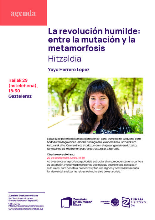 Hitzaldia: 'La revolución humilde: entre la mutación y la metamorfosis'