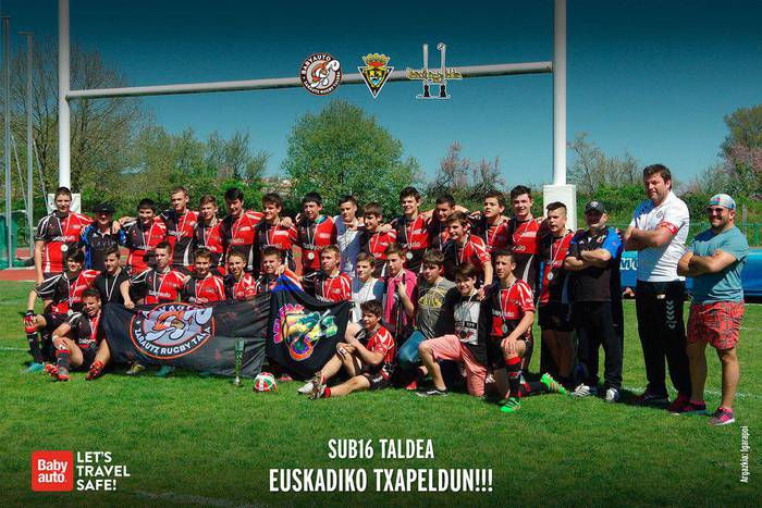 Zarautz Rugby Taldeko SUB16 taldea Euskadiko txapelduna da