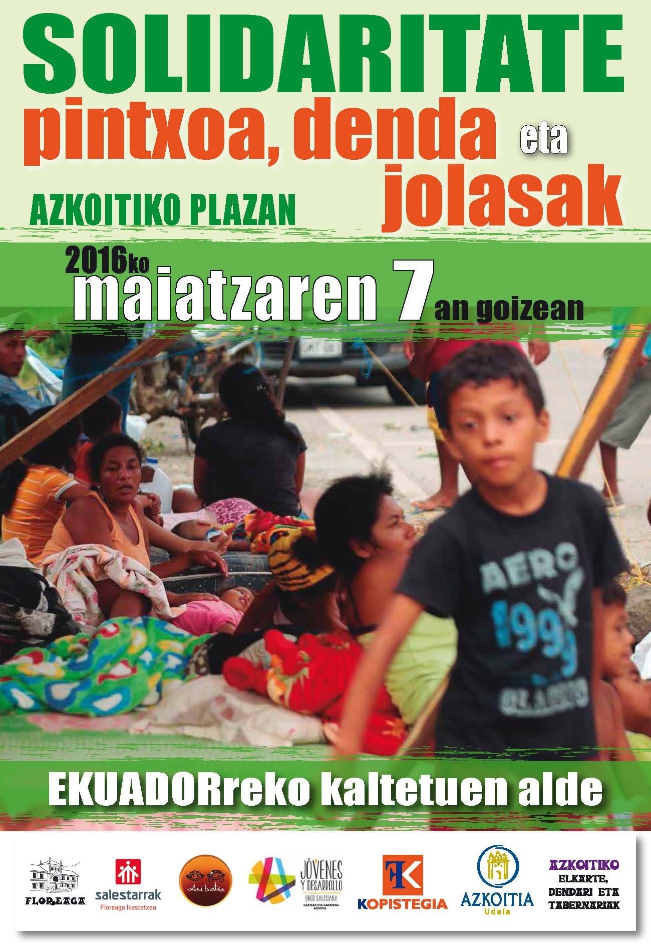 Solidaritate Pintxoa, Ekuadorreko lurrikaran kaltetutakoen alde