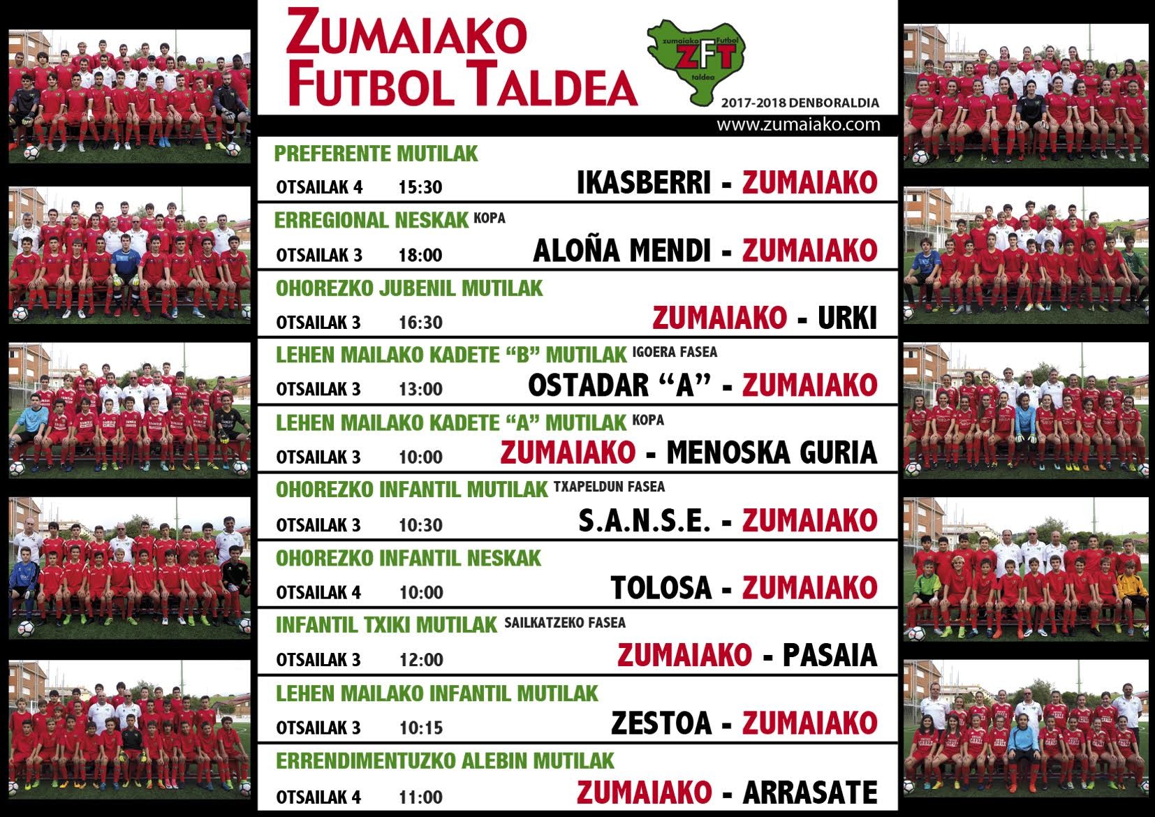 ​Astebukaerako Zumaiko Futbol Taldearen partiduak