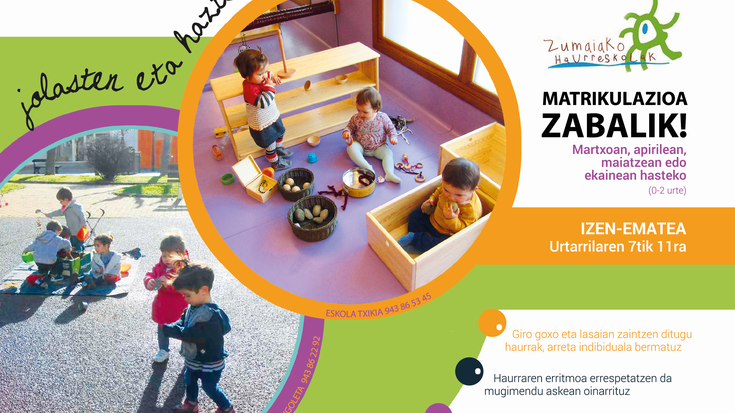 Astelehenean zabalduko da haurreskola publikoetan izena emateko epea