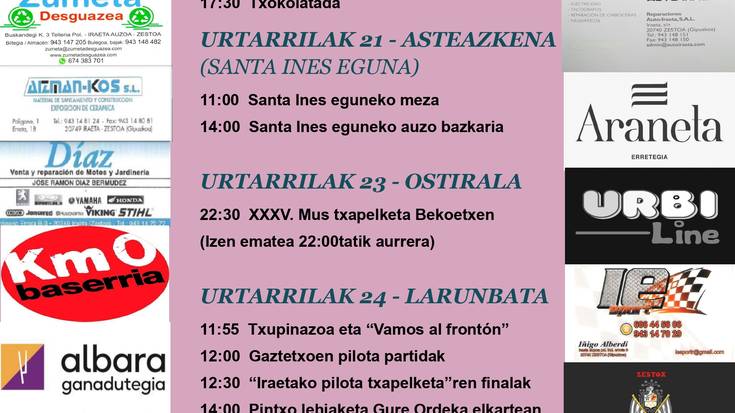 Festak: Iraetako santainesak