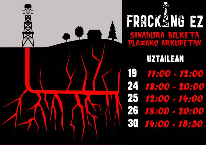 Herriko plazan Fracking-aren aurka sinatzeko ...