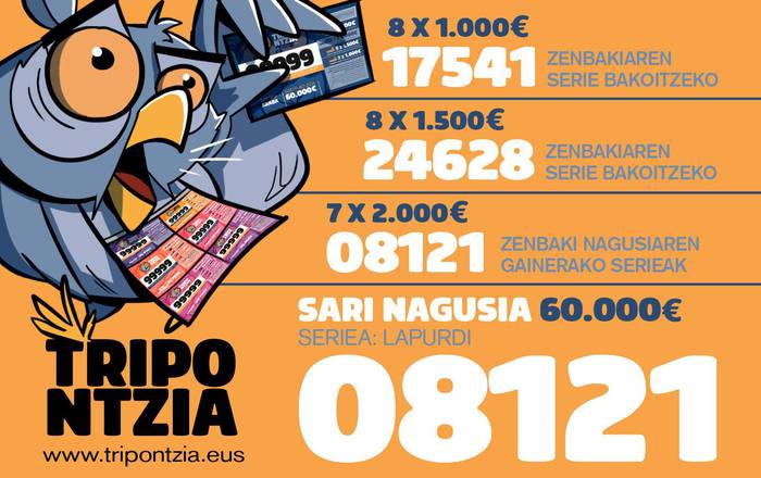 12.000 euro utzi ditu Azpeitian Gure Eskuren Tripontziak