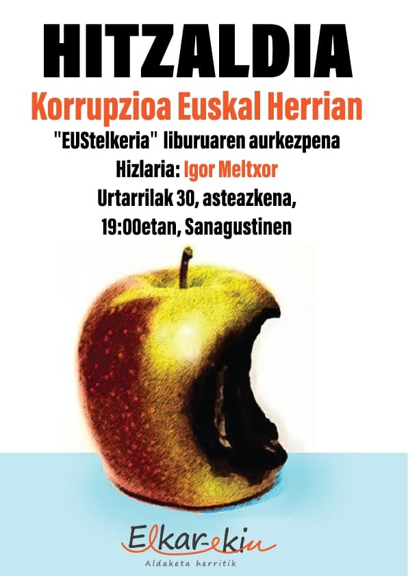 Euskal Herrian ematen diren korrupzio kasuez solastuko da Igor Meltxor urtarrilaren 30ean