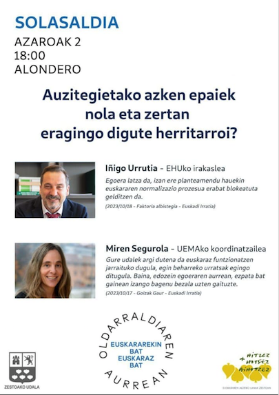 Solasaldia: "Auzitegietako azken epaiek nola eta zertan eragingo digute herritarroi?"