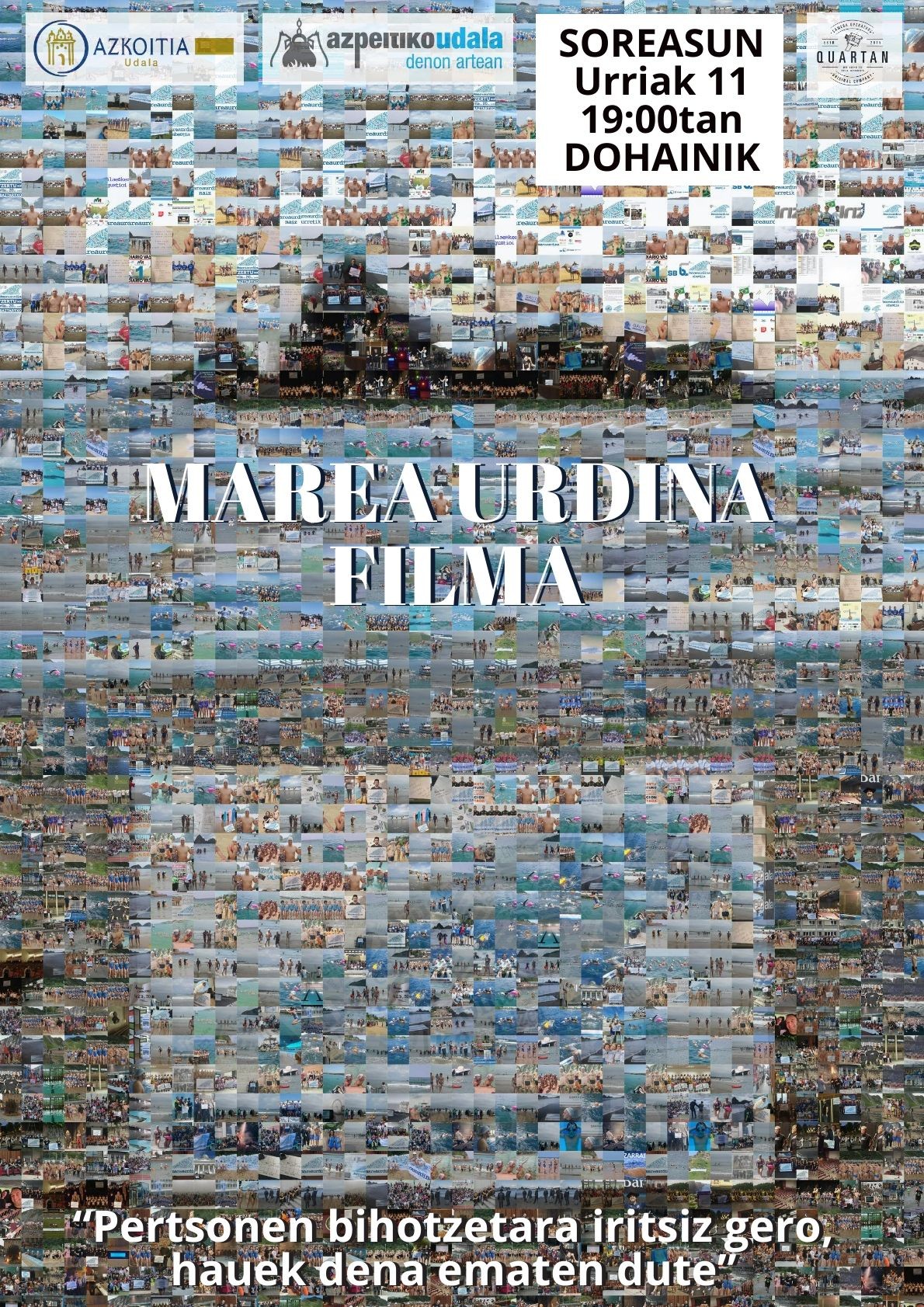 Gaur, 'Marea Urdina' filma Soreasu antzokian, doan