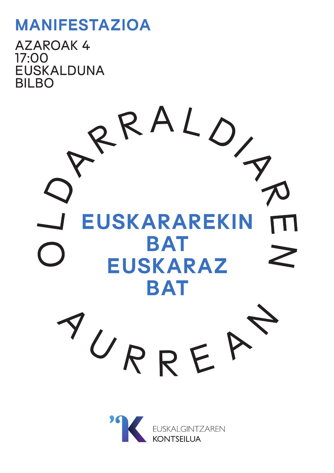 Larunbateko Bilboko manifestaziorako autobusa osatu da