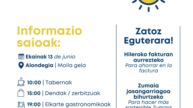 Eguteraren informazio saioak: tabernak, dendak eta elkarte gastronomikoak