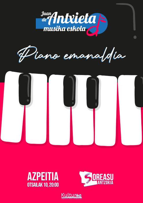 Juan Antxieta musika eskolako ikasleen piano emanaldia