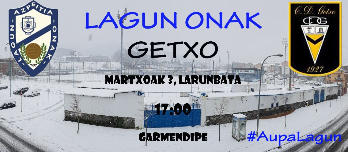 Lagun Onakek Getxoren aurka neurtuko ditu indarrak larunbat arratsaldean Garmendipen