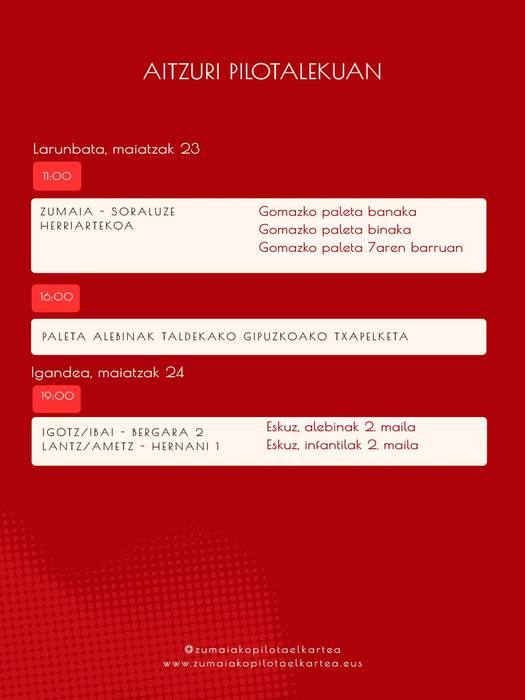 Aste honetako pilota partidak