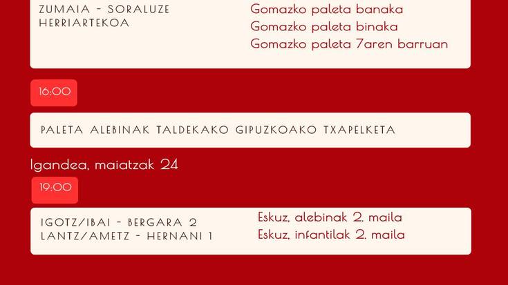 Aste honetako pilota partidak