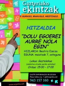 'Dolu egoerei nola aurre egin' solasaldia bihar