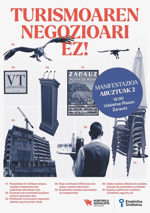 Manifestazioa: 'Turismoaren negozioari ez!'
