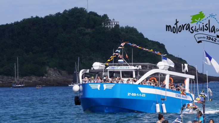 Donostiako Santa Klara irlara itsasontziz