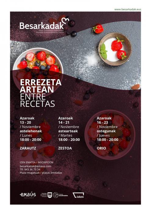 'Errezeta artean' egitasmoa Zestoara, Zarautzera eta Oriora iritsiko da datozen bi asteetan