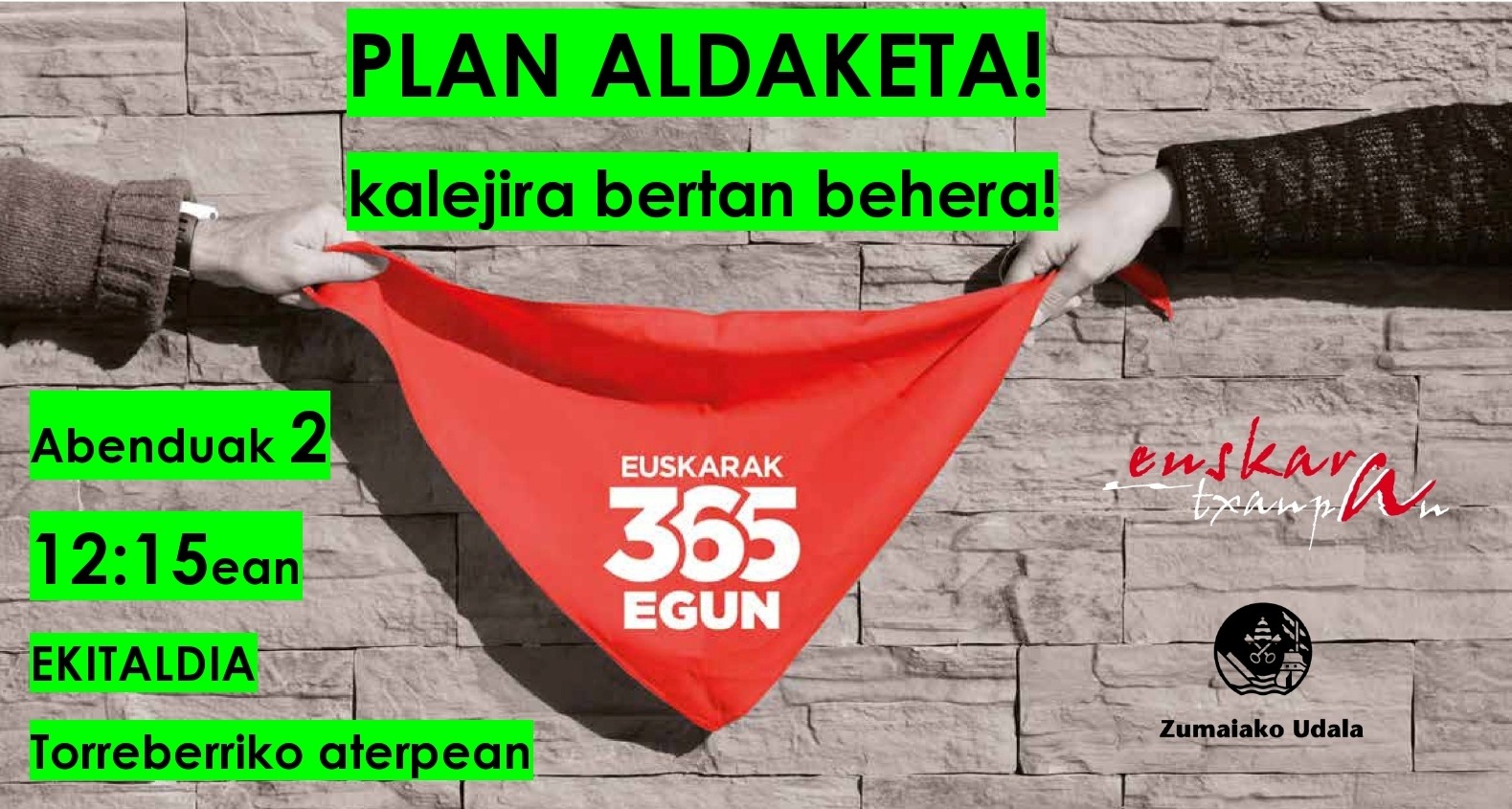 Eguraldi txarra dela eta, Zapitik zapira kalejira bertan behera gelditu da
