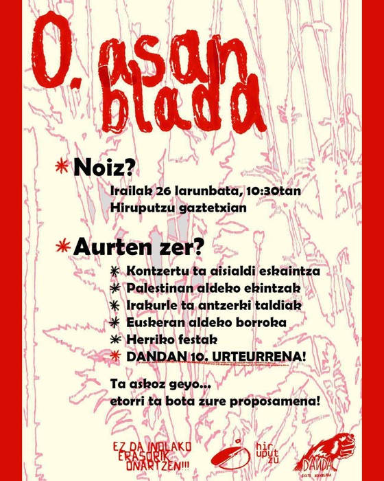Asanblada: Dandaren 10. urteurrena