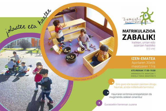 Haurreskoletako matrikulazioa astelehenean zabalduko da