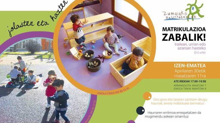 Haurreskoletako matrikulazioa astelehenean zabalduko da