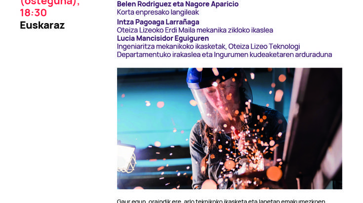 'Emakumeak lan munduan eta arlo teknikoko ikasketetan' mahai-ingurua