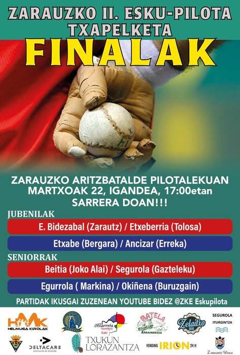 Txapelketa: Zarauzko II. Esku Pilota Txapelketako finalak