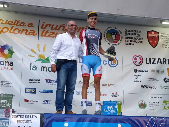 Lagun Onaken talde mistoko Alvaro Garciak hirugarren postua lortu du Iruñerriko Itzulian