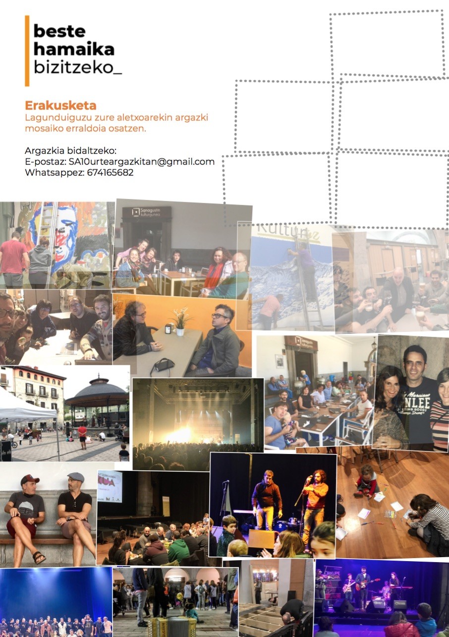 Sanagustineko uneekin argazki mosaiko erraldoi bat osatu nahian