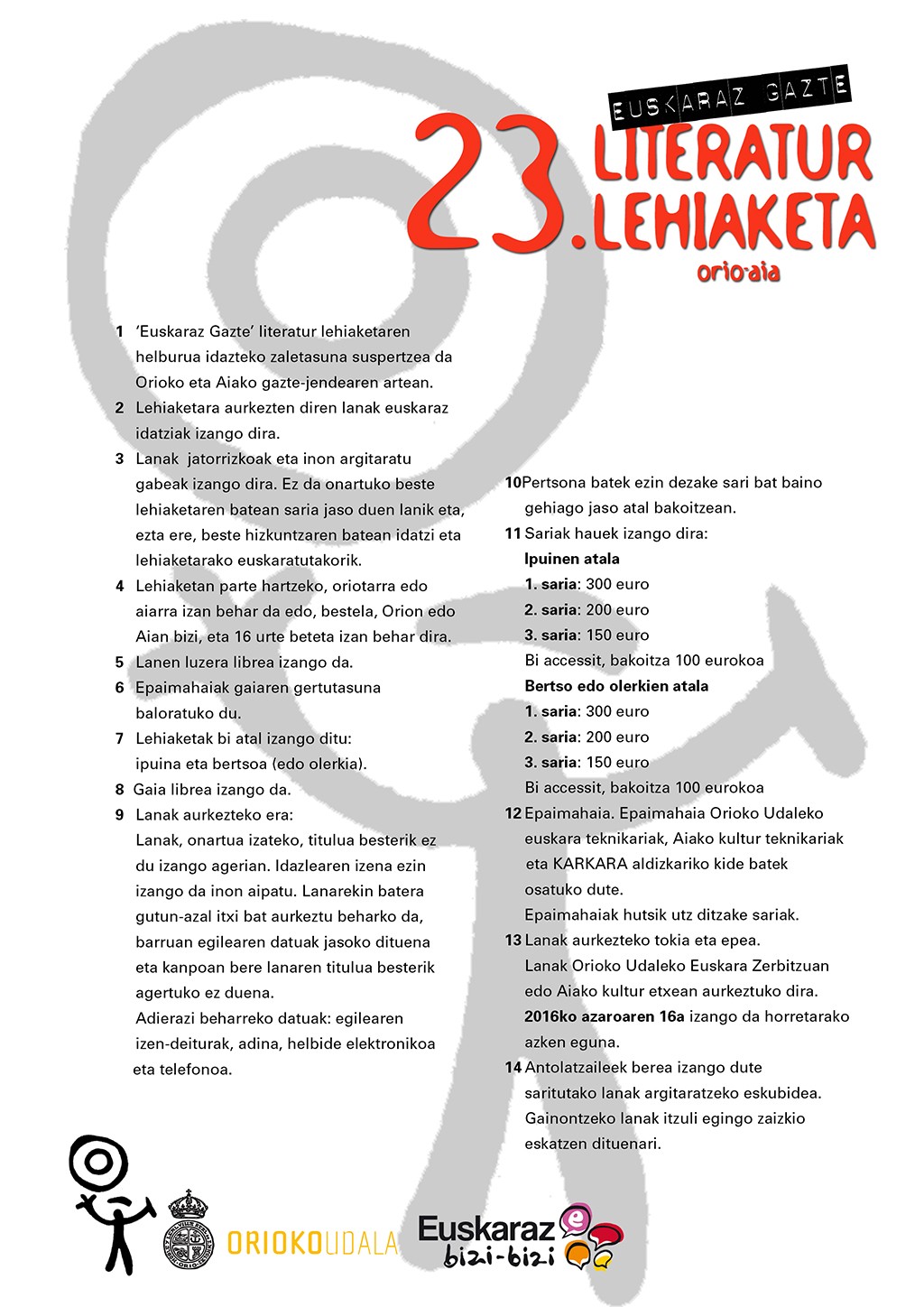 'Euskaraz Gazte' literatur lehiaketa